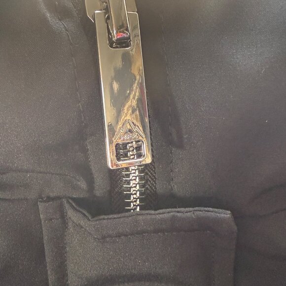 HFX Womens Long Down Coat Faux Fur Trim Hood Black Water & Wind Resistant Small - Picture 5 of 7